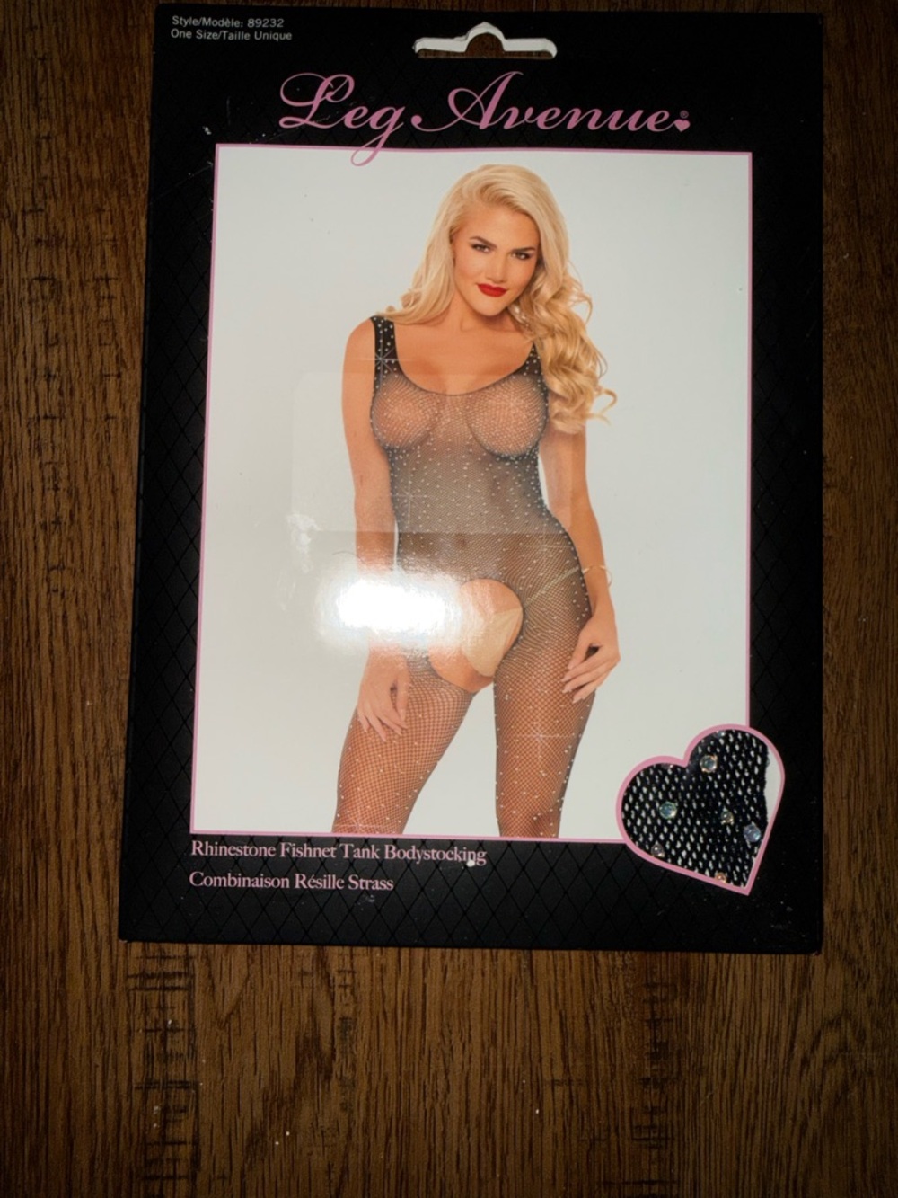 Leg Avenue Black Rhinestone Fishnet Bodystocking Tank